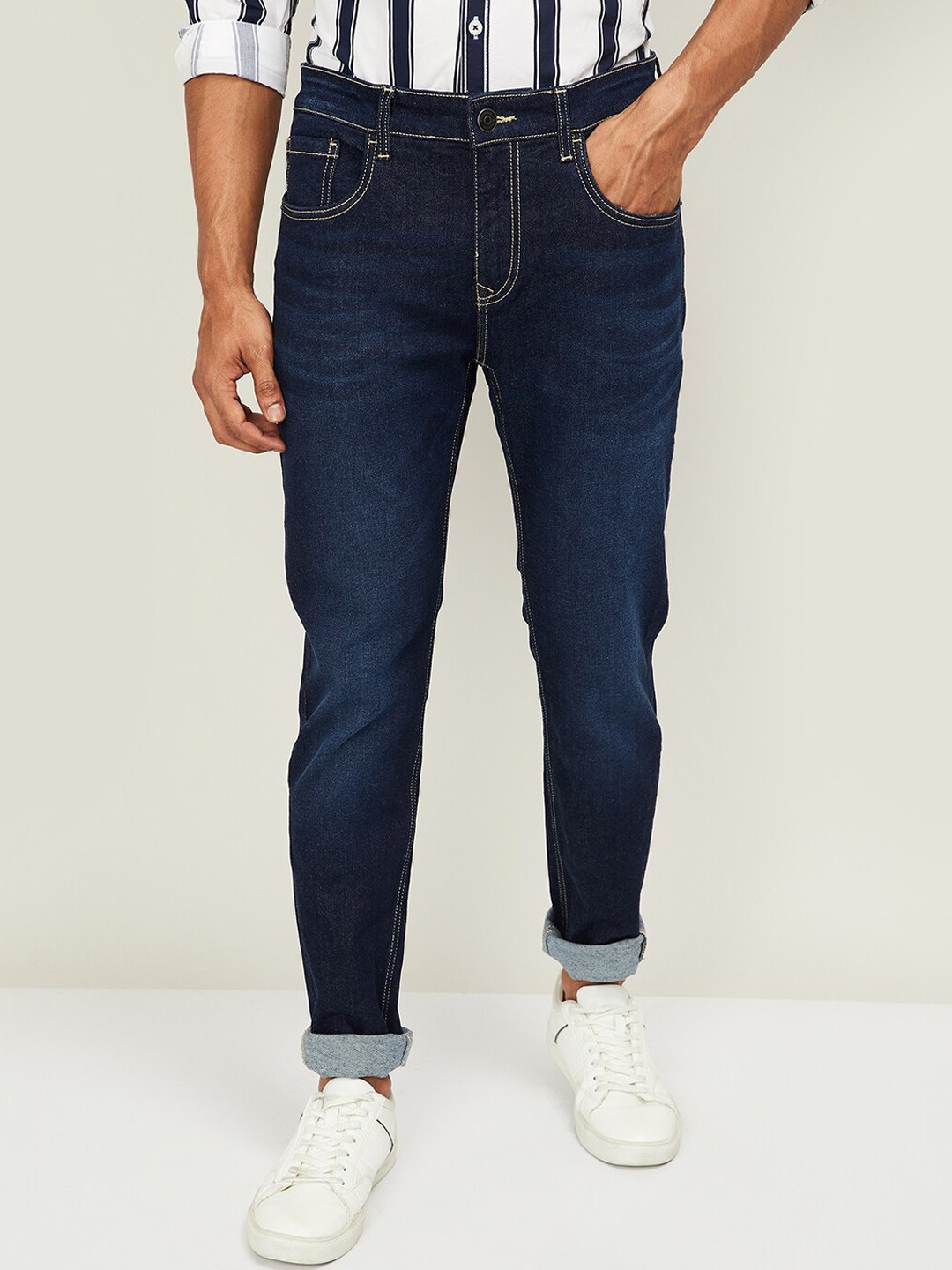 

Denimize by Fame Forever Men Blue Slim Fit Light Fade Mid Rise Jeans