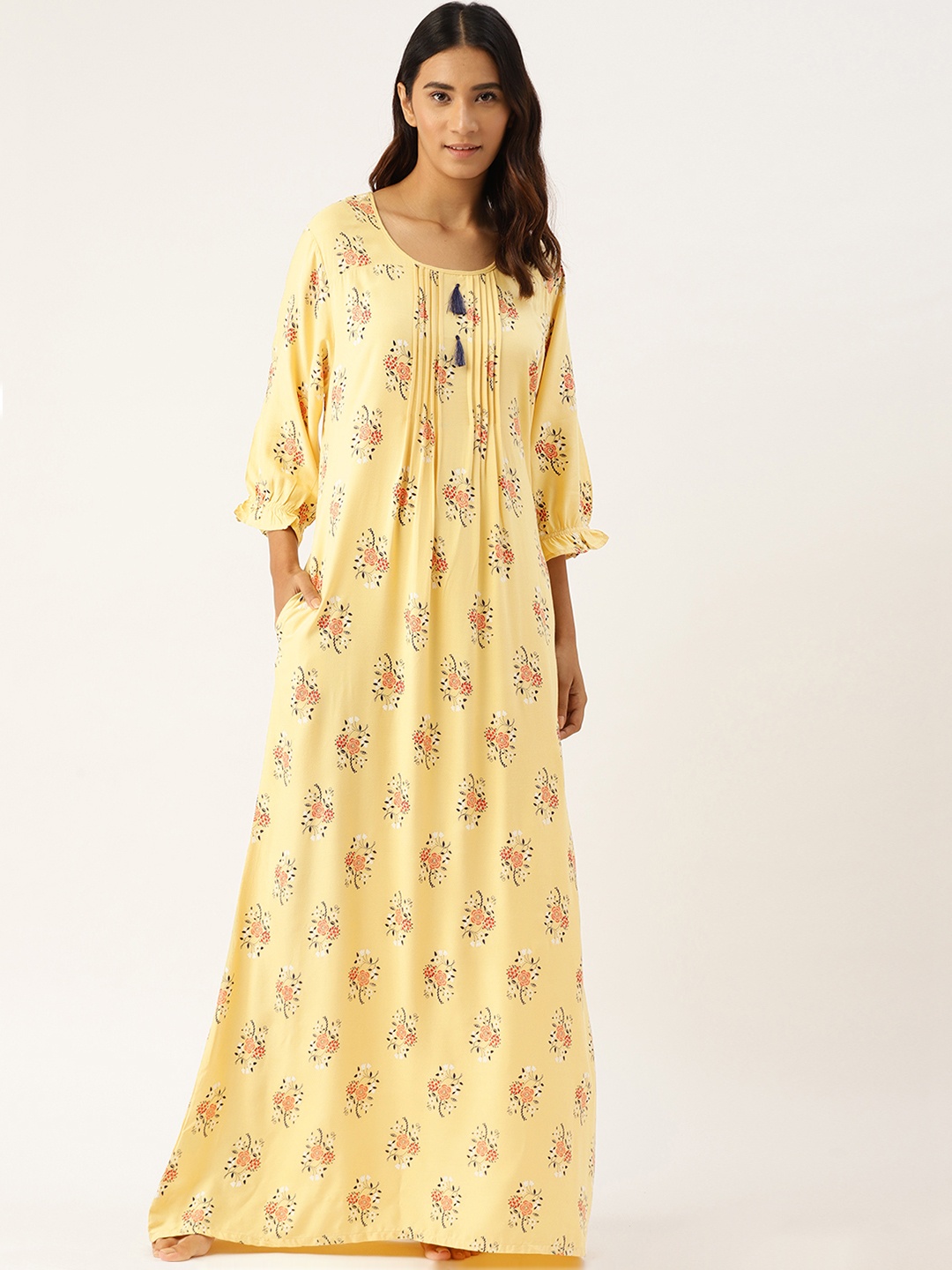 

Sweet Dreams Yellow Floral Print Maxi Nightdress