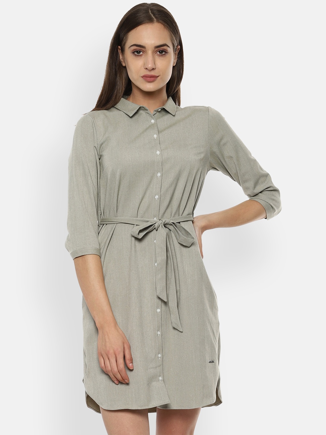 

Van Heusen Woman Olive Green Shirt Dress