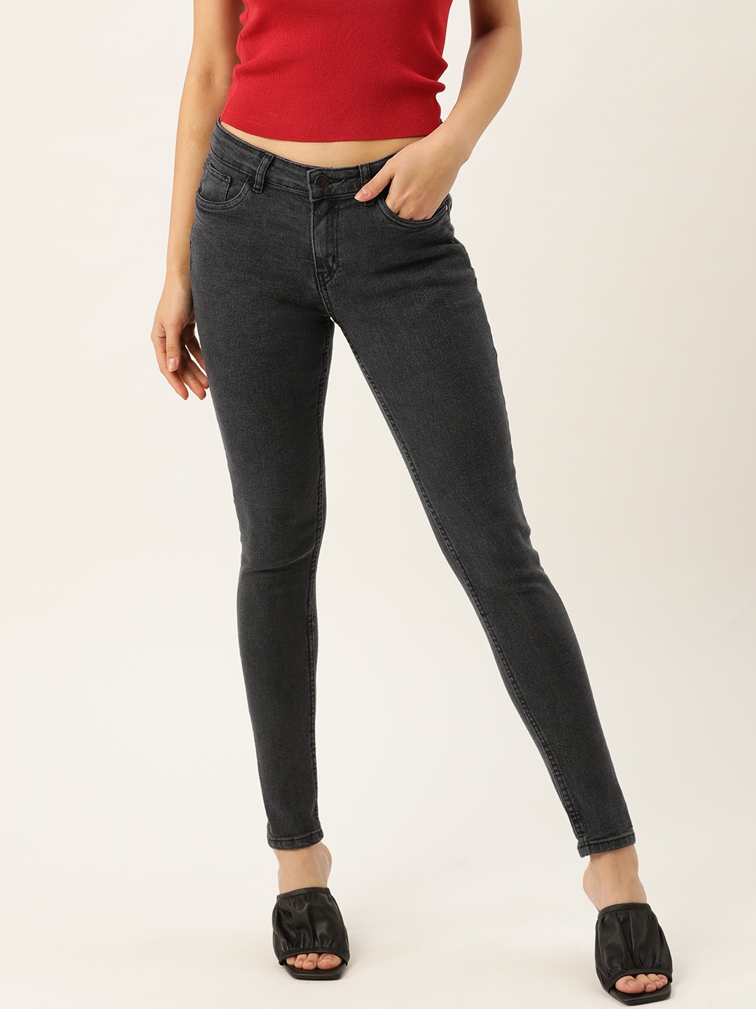 

DressBerry Women Black Skinny Fit Stretchable Jeans