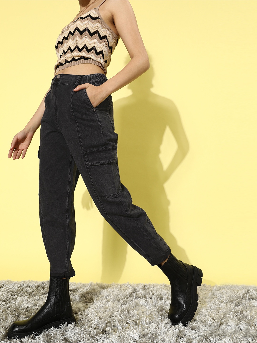 

DressBerry Women Stylish Black High-Rise Regular Fit Jeans