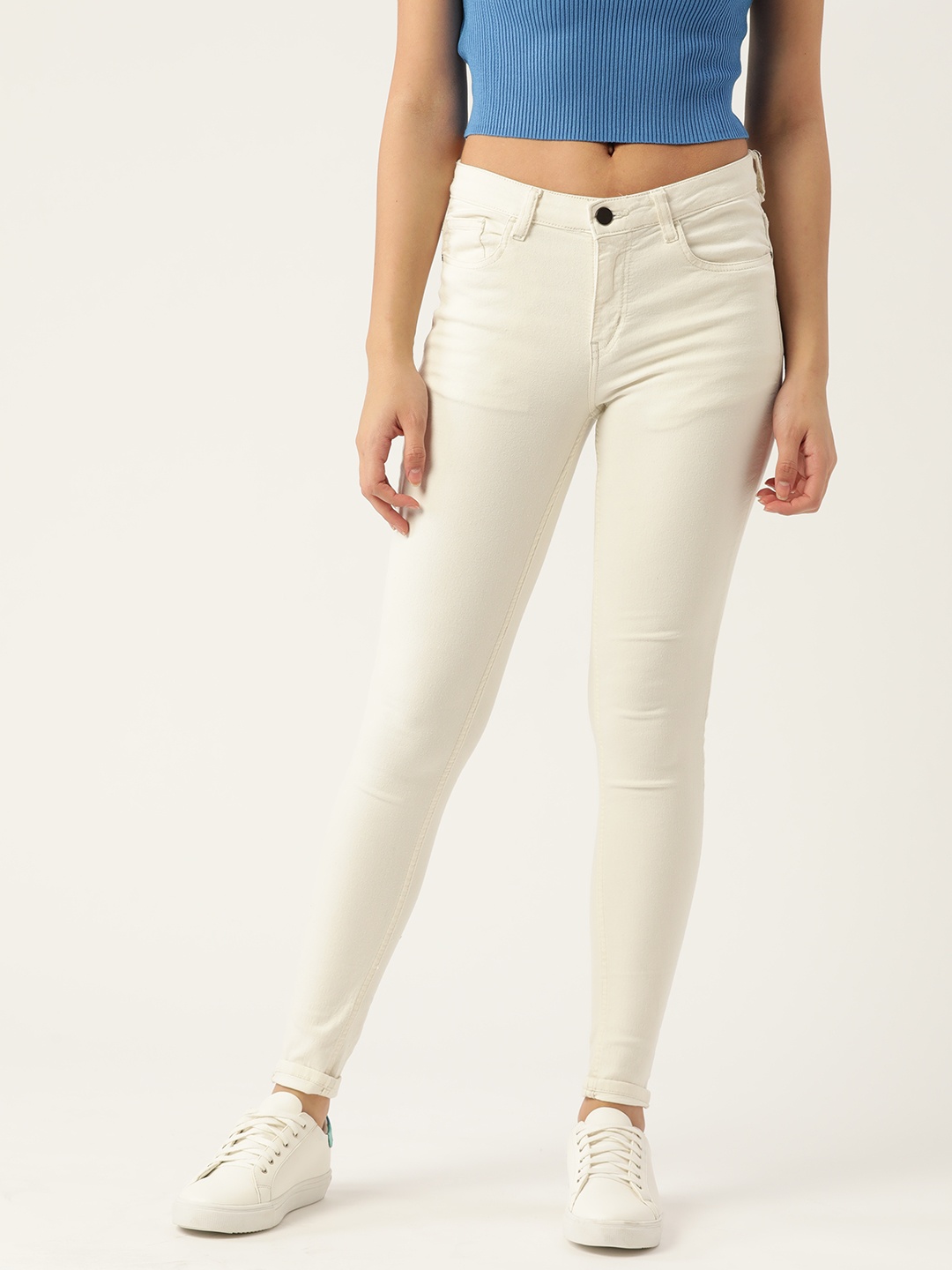 

DressBerry Women White Skinny Fit Stretchable Jeans