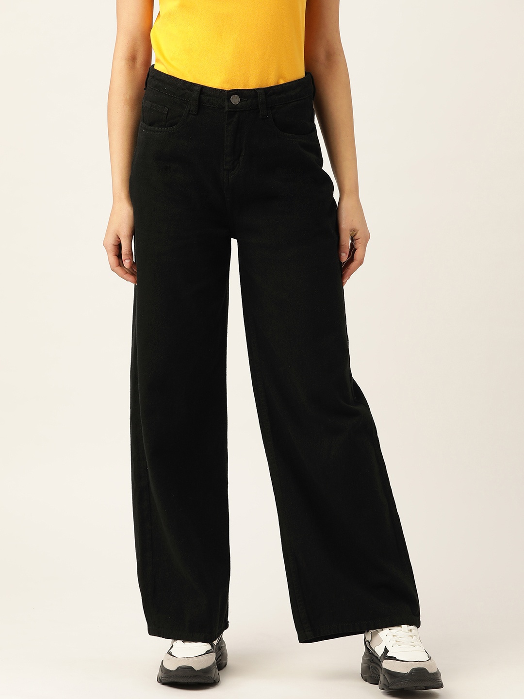 

DressBerry Women Black Flared High-Rise Jeans
