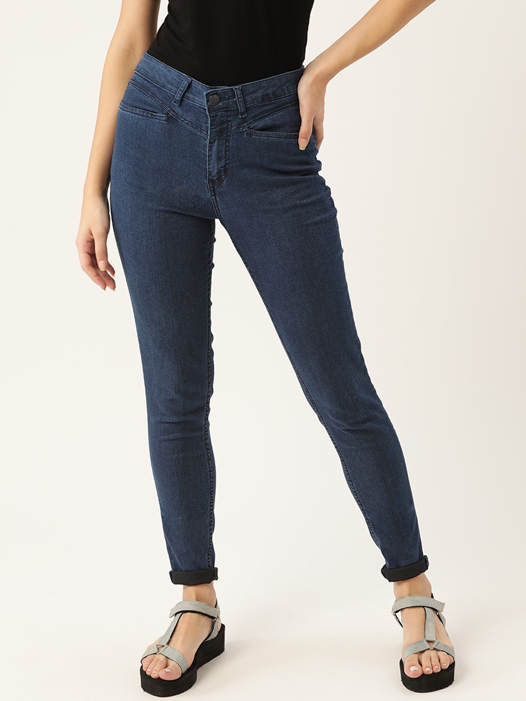 

DressBerry Women Navy Blue Skinny Fit High-Rise Stretchable Jeans