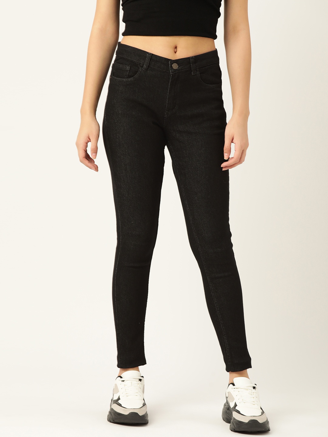 

DressBerry Women Black Solid Skinny Fit Stretchable Jeans