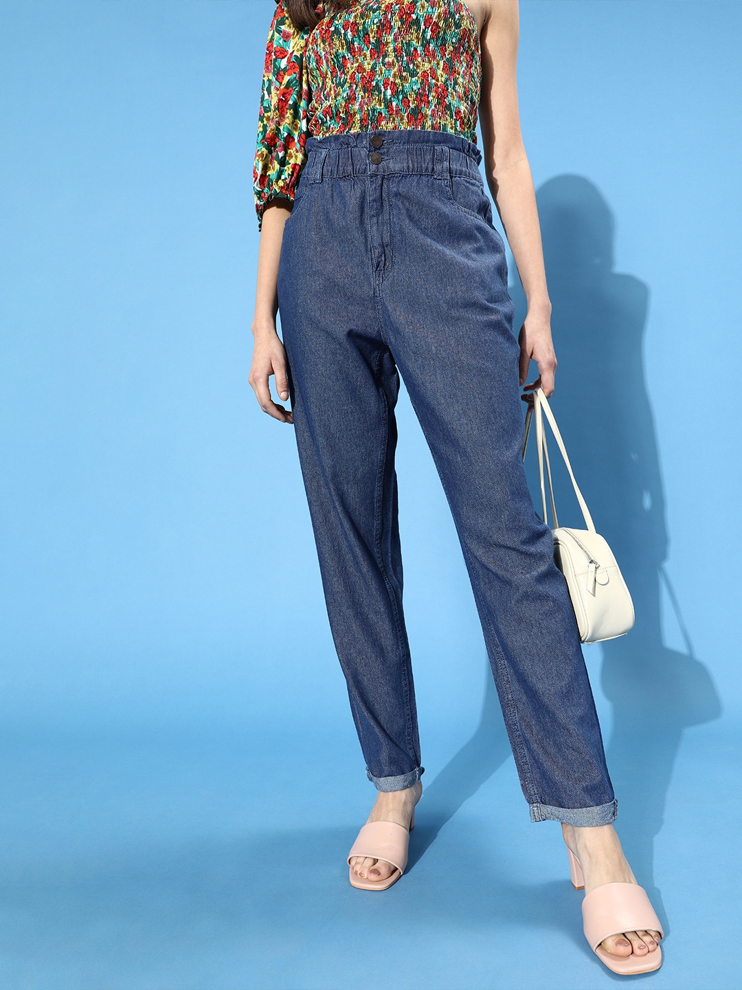 

DressBerry Women Blue Boyfriend Fit High-Rise Clean Look Jeans