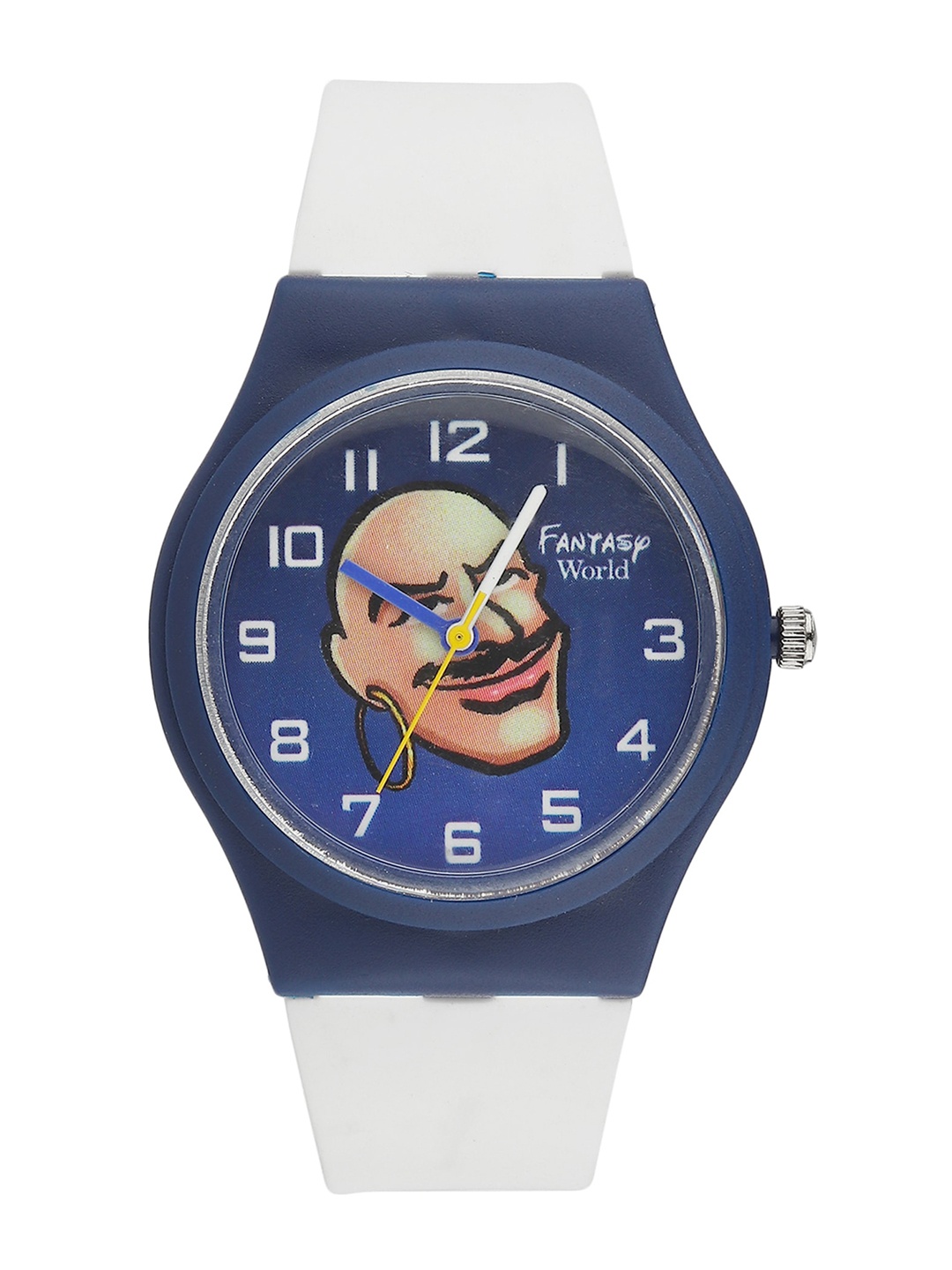 

Fantasy World Kids Navy Blue Chacha Chaudhary Printed Dial & White Straps Analogue Watch