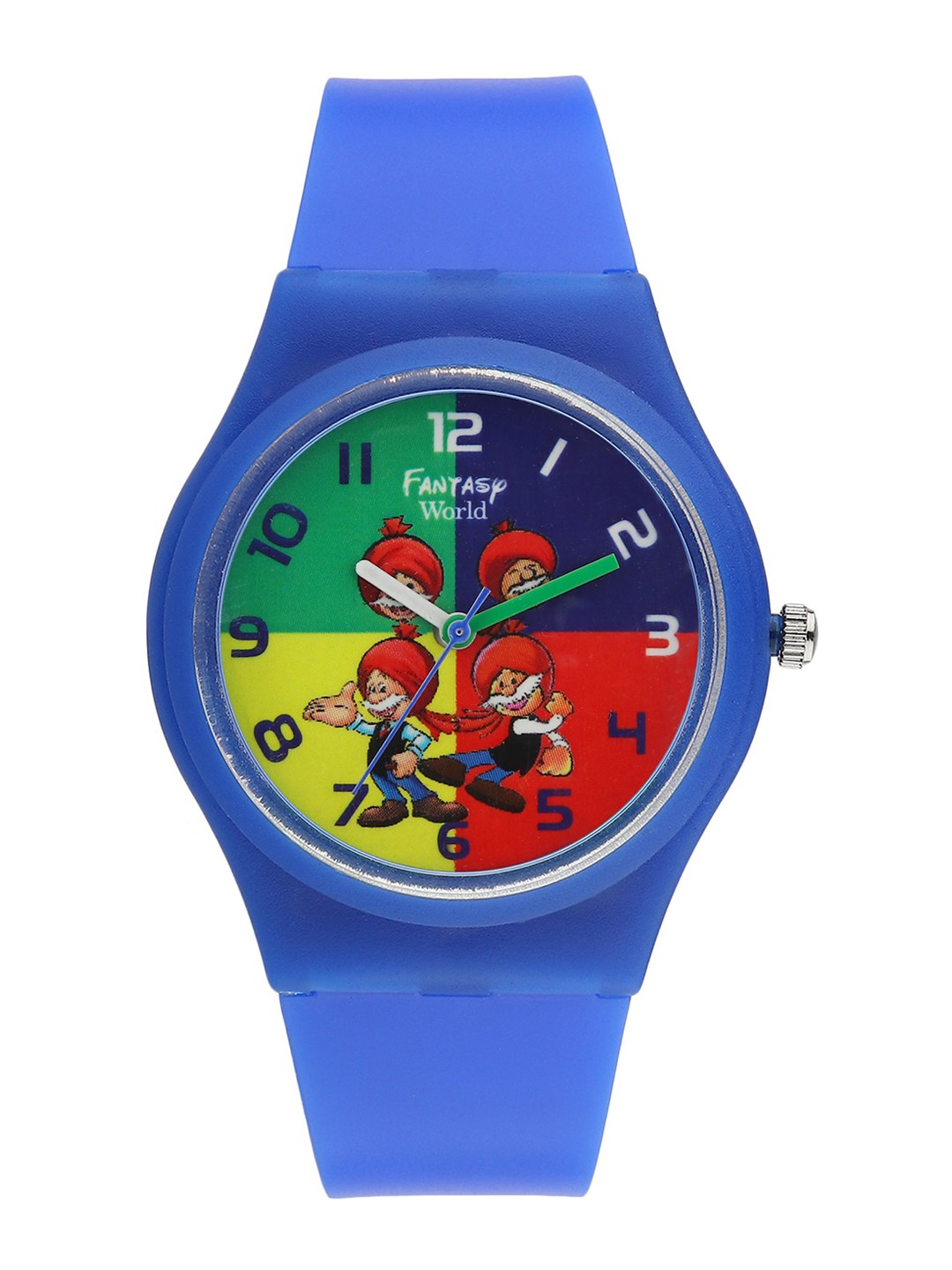 

Fantasy World Kids Blue Chacha Chaudhary Printed Dial & Blue Straps Analogue Watch
