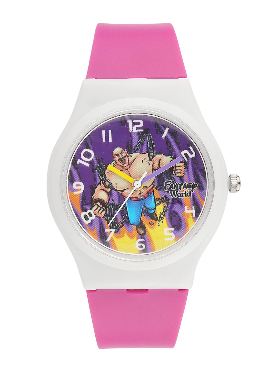 

Fantasy World Kids Purple Chacha Chaudhary Printed Dial & Pink Straps Analogue Watch