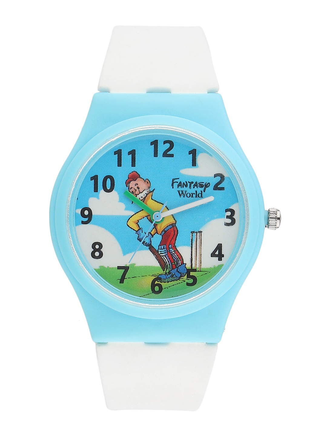 

Fantasy World Kids Blue Chacha Chaudhary Printed Dial & White Straps Analogue Watch