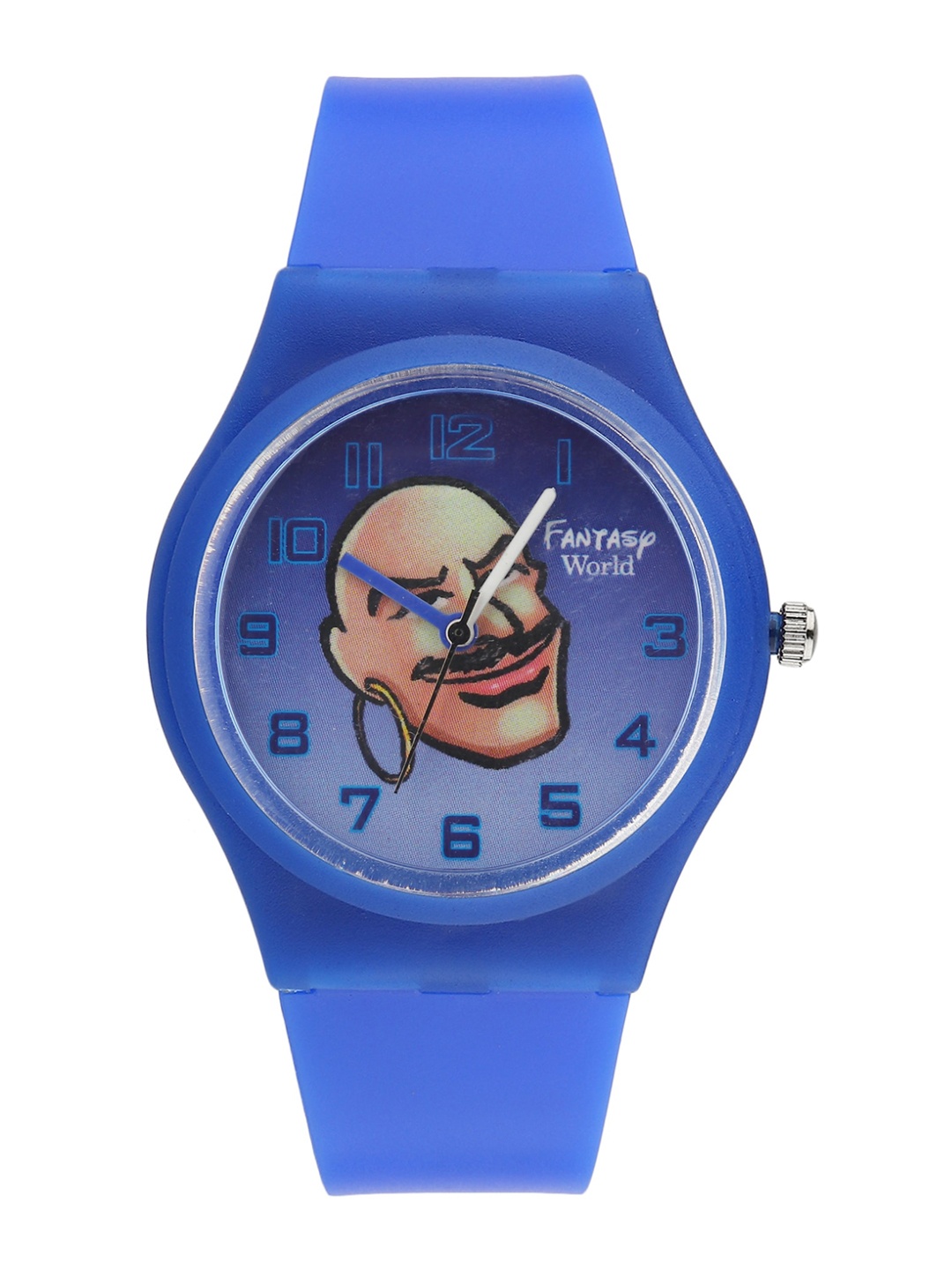 

Fantasy World Kids Blue Chacha Chaudhary Printed Dial & Blue Straps Analogue Watch