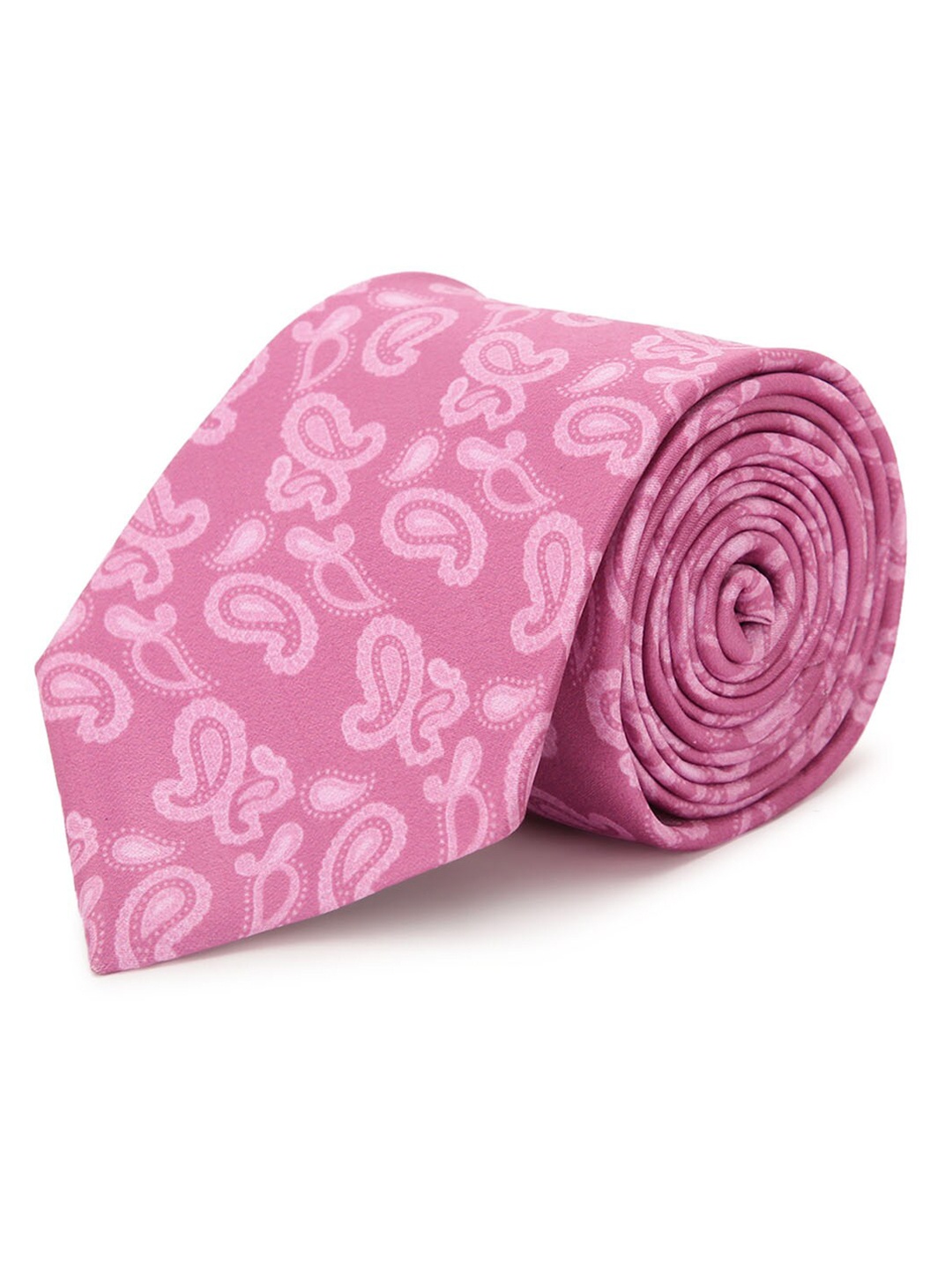 

Tossido Men Pink & Off White Printed Broad Tie
