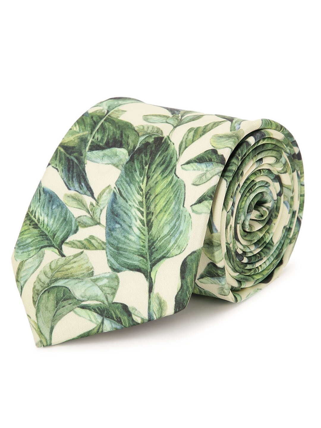 

Tossido Men Green Tropical Printed Broad Tie