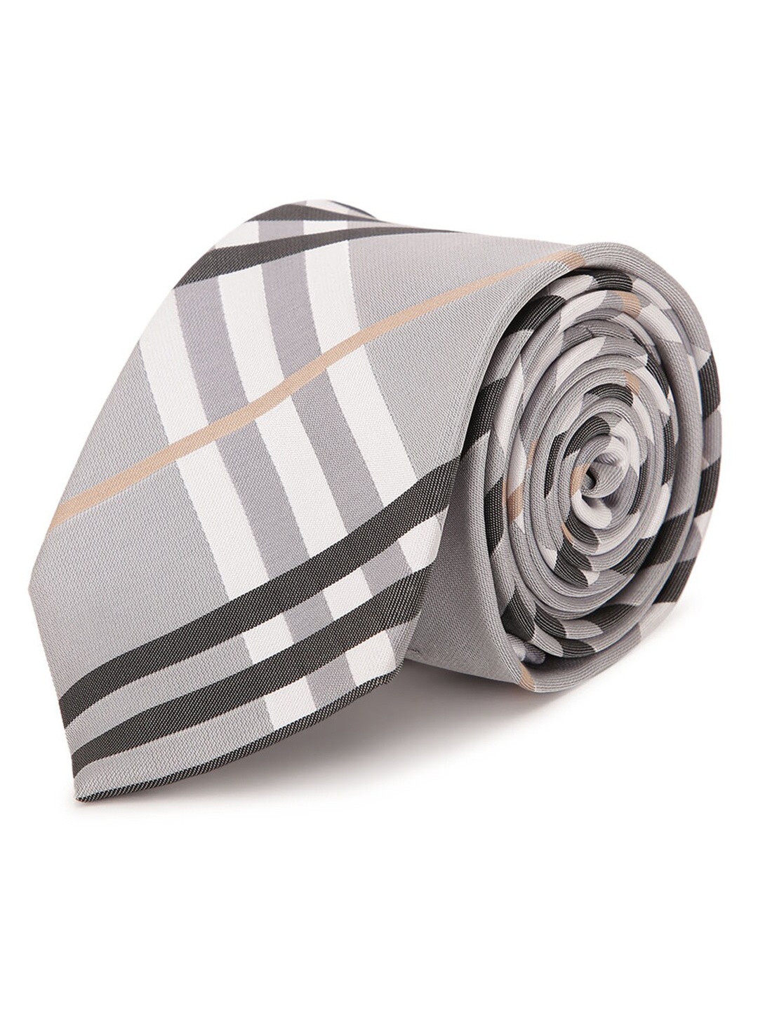 

Tossido Men Grey & Black Checked Broad Tie