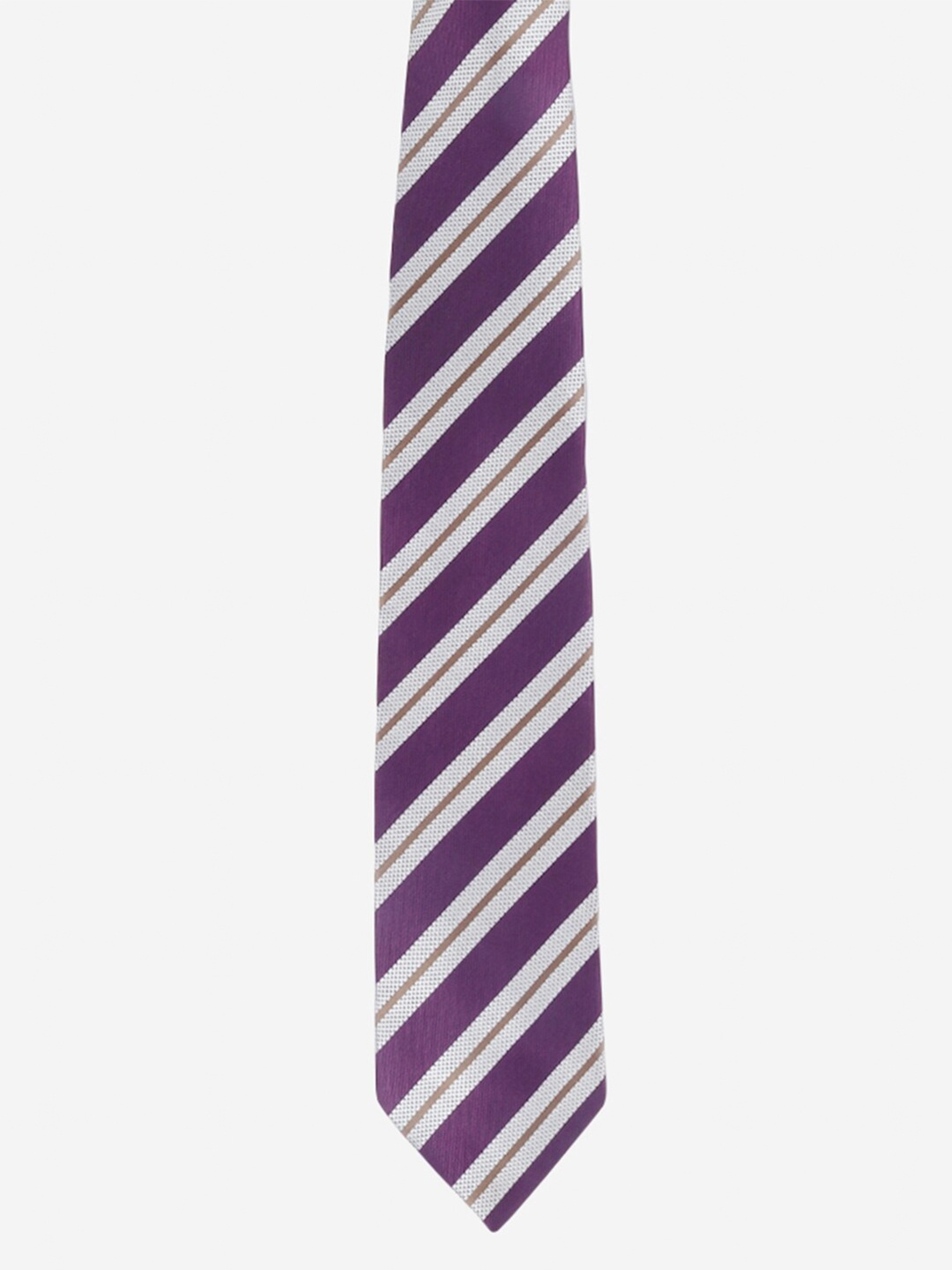 

Alvaro Castagnino Men Purple & White Striped Broad Tie