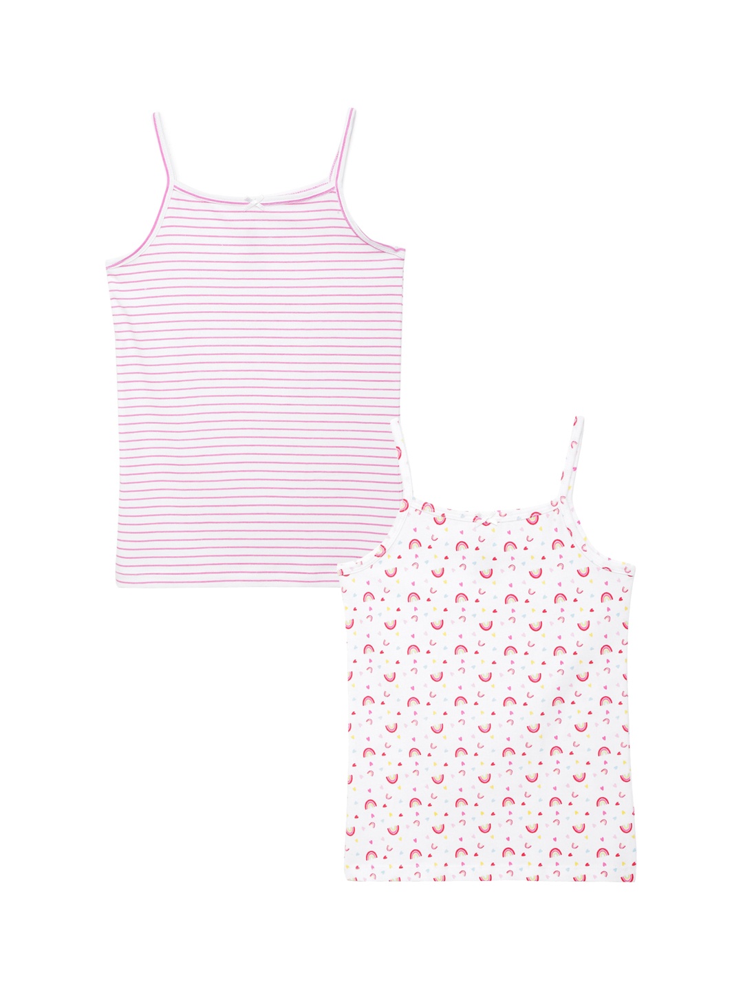 

Charm n Cherish Girls Pack of 2 Printed Camisoles, White