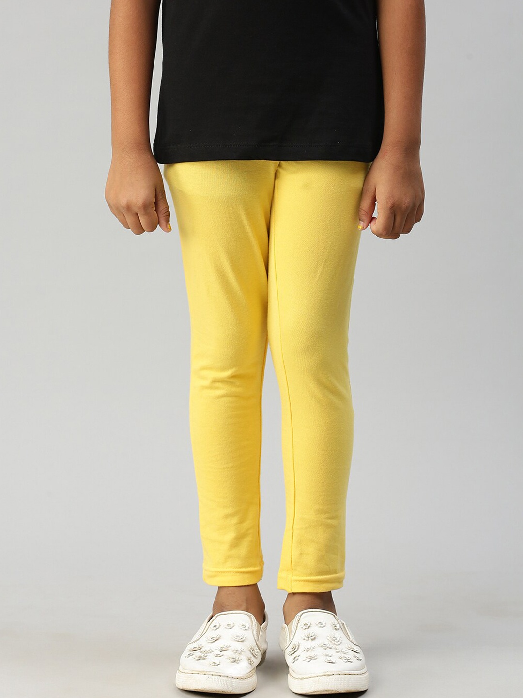 

Kryptic Girls Yellow Solid Ankle-Length Leggings