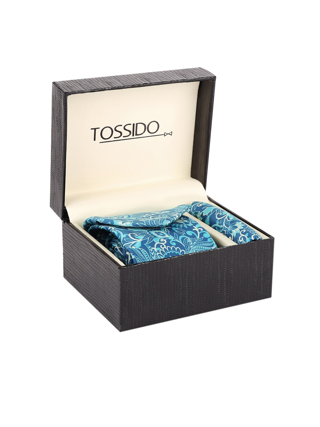 

Tossido Men Blue & White Printed Accessory Gift Set