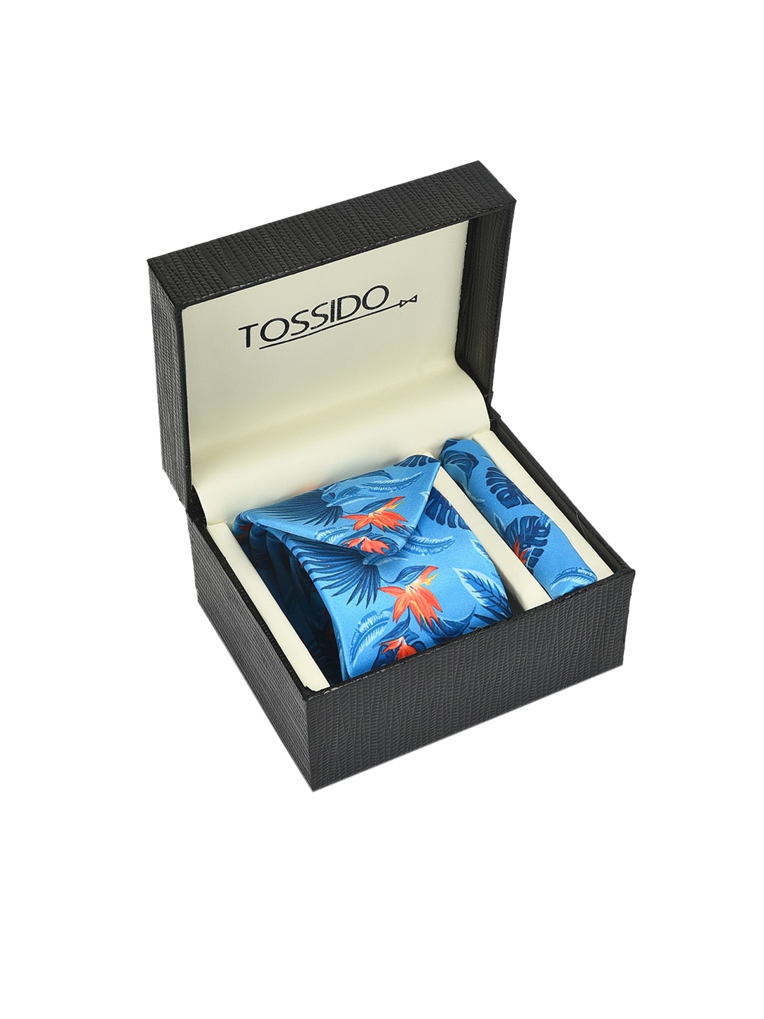 

Tossido Men Blue & Orange Printed Accessory Gift Set