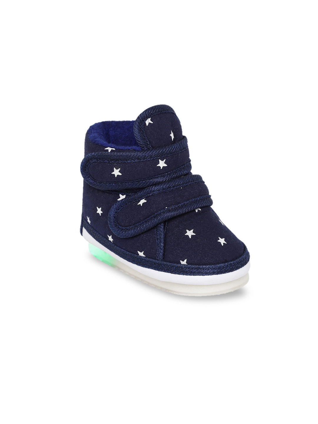 

CHiU Unisex Kids Blue Printed Mid-Top Slip-On LED LightFlat Boots