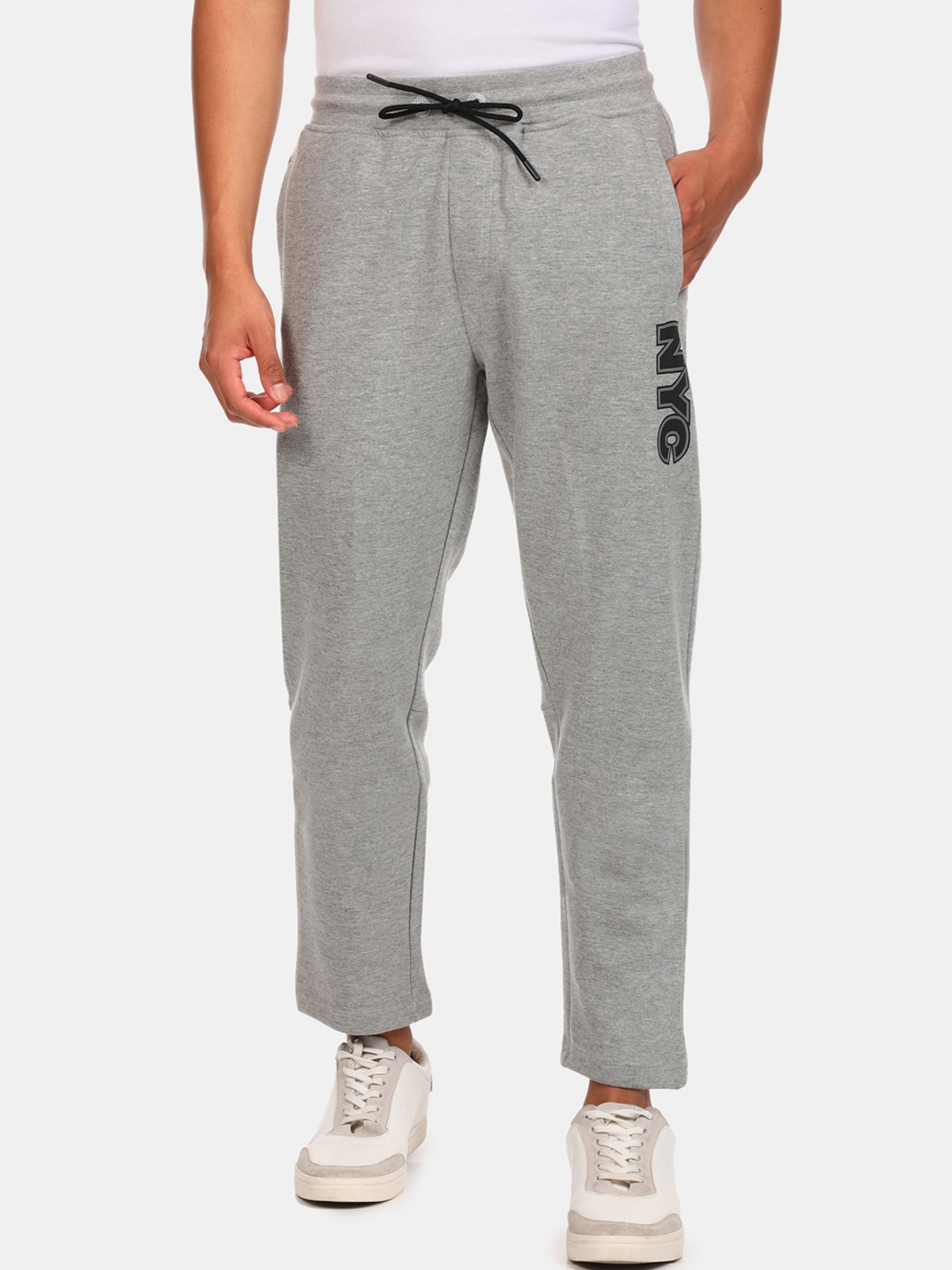 

Arrow Sport Men Grey Solid Straight-Fit Track Pants