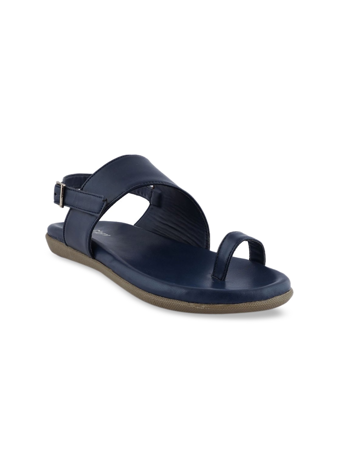

Get Glamr Women Navy Blue One Toe Flats with Buckles