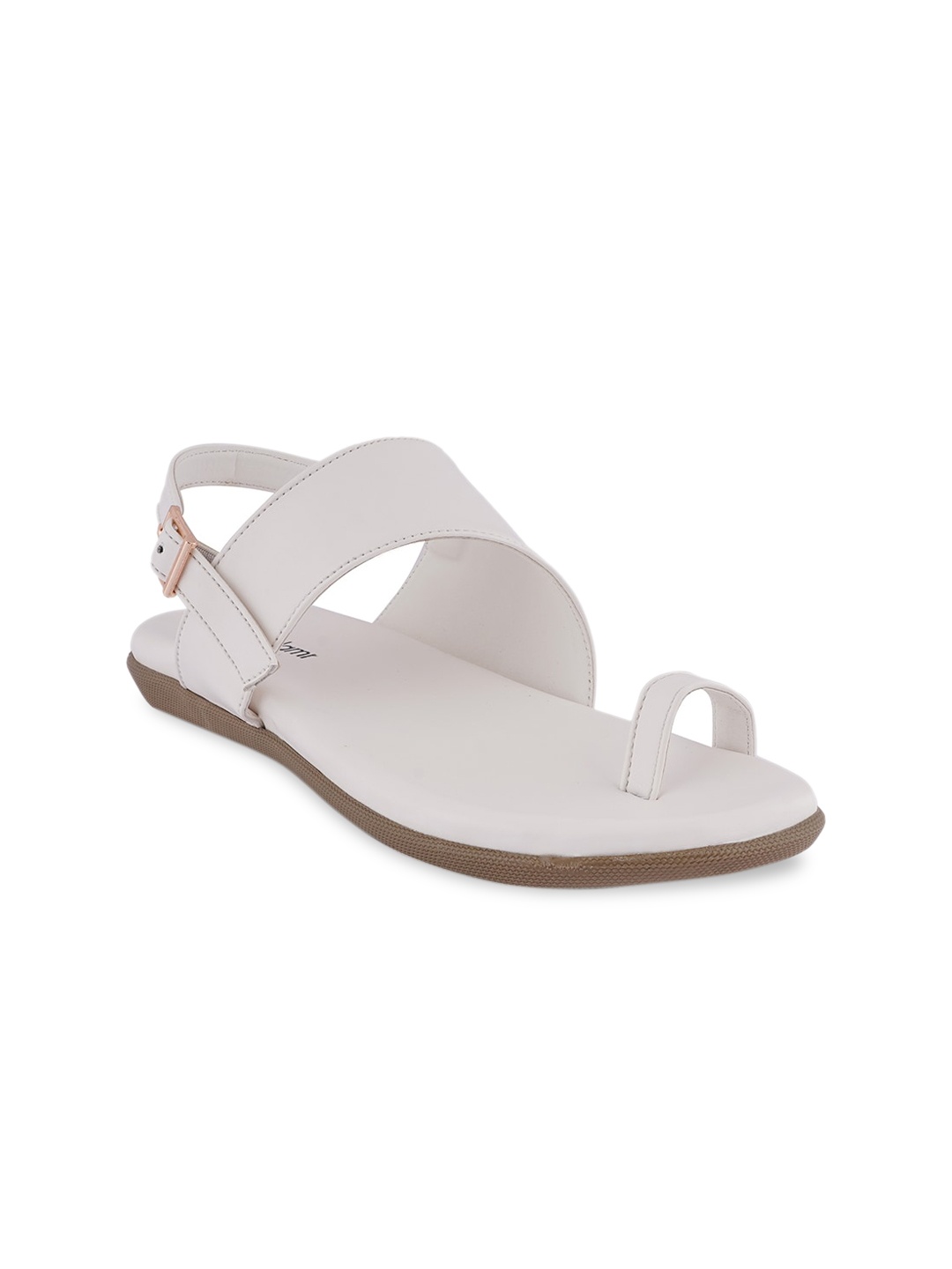 

Get Glamr Women White Solid One Toe Flats With Laser Cuts