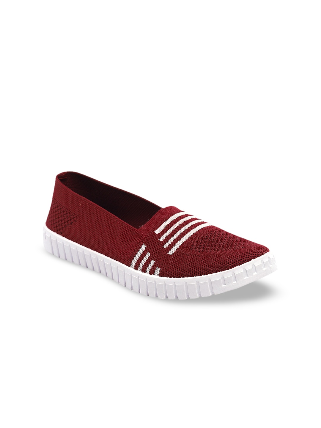 

Champs Women Maroon Striped Slip-On Sneakers