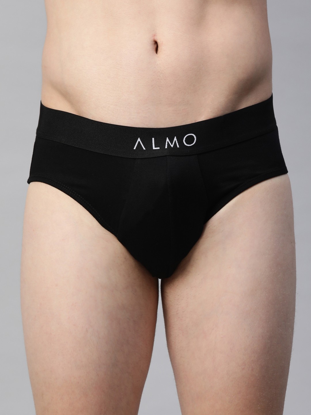 

Almo Wear Men Black Solid Anti-microbial Organic Cotton Basic Briefs Dario-B-102