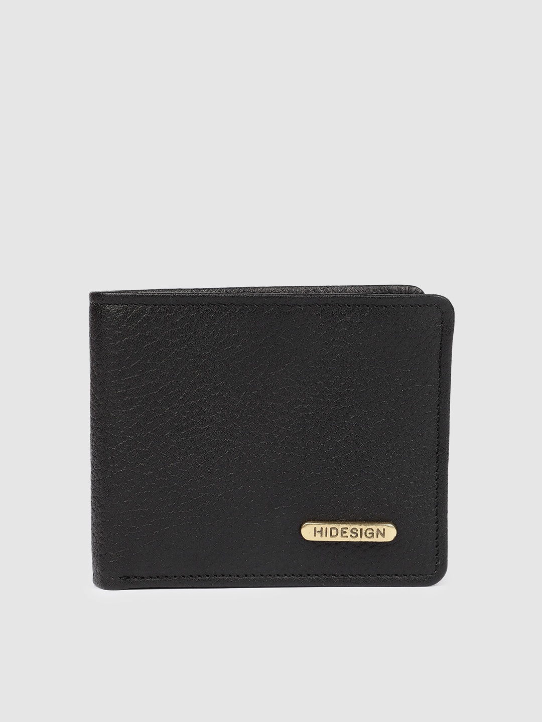 

Hidesign Men Black Textured Leather Two Fold Wallet