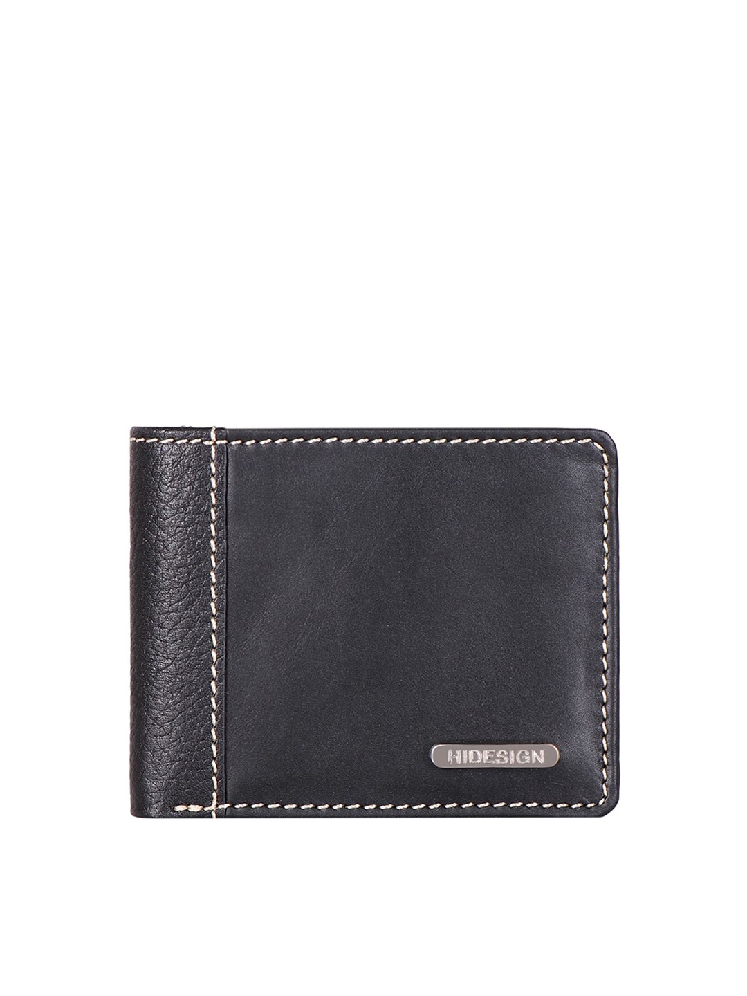 

Hidesign Men Black Leather Two Fold Wallet