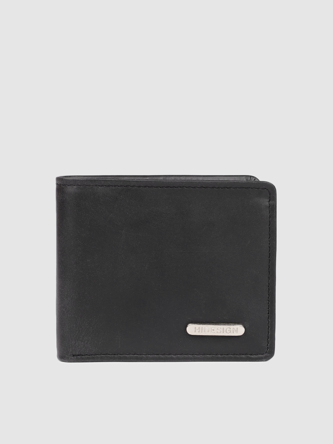 

Hidesign Men Black Leather Two Fold Wallet