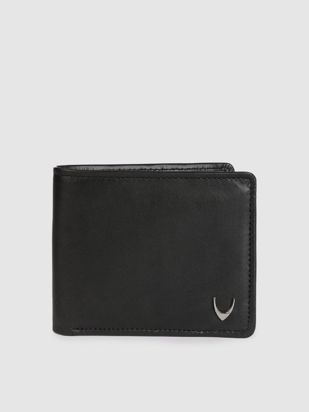 

Hidesign Men Black Leather Two Fold Wallet