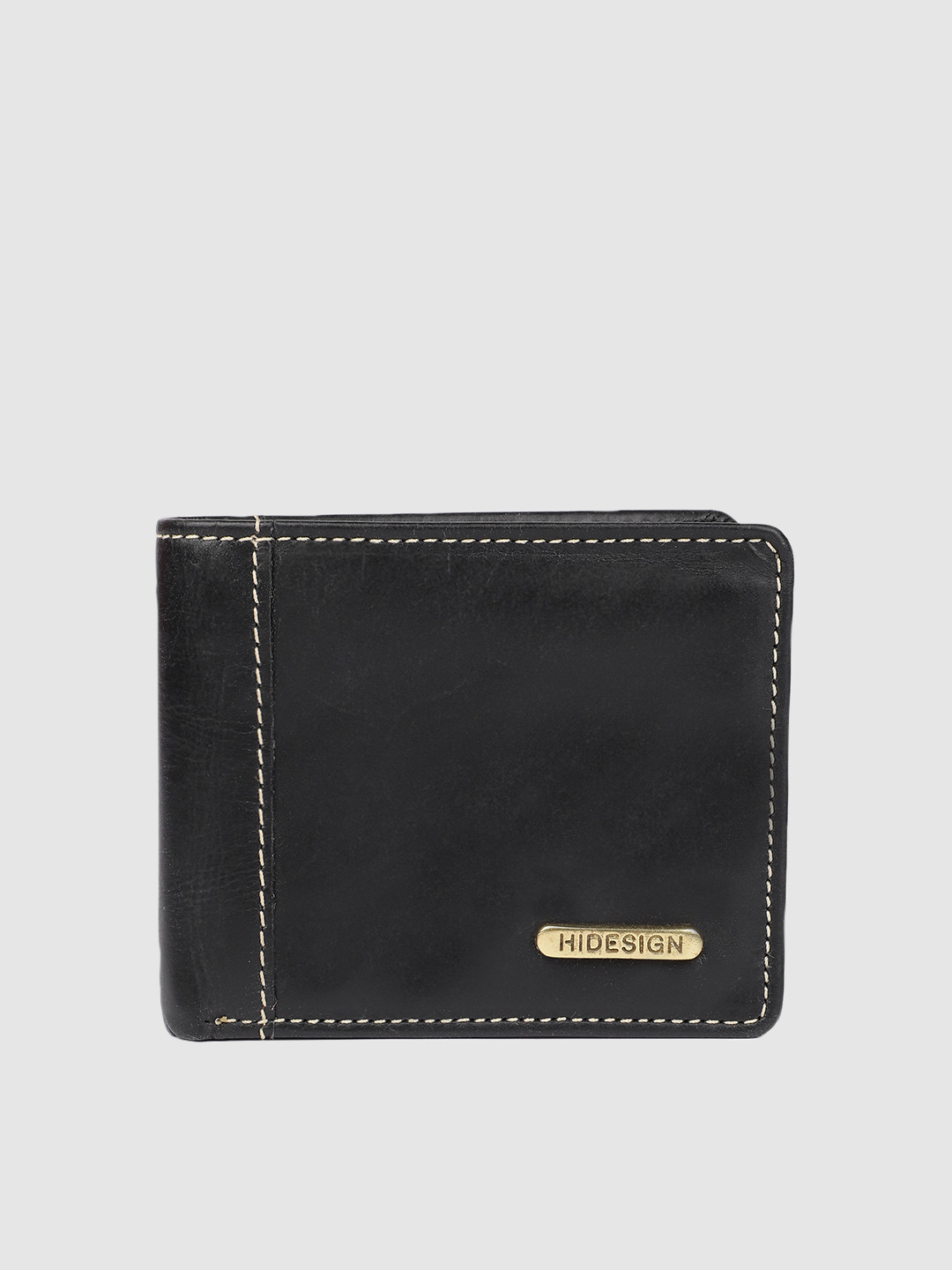 

Hidesign Men Black Solid Leather Two Fold Wallet