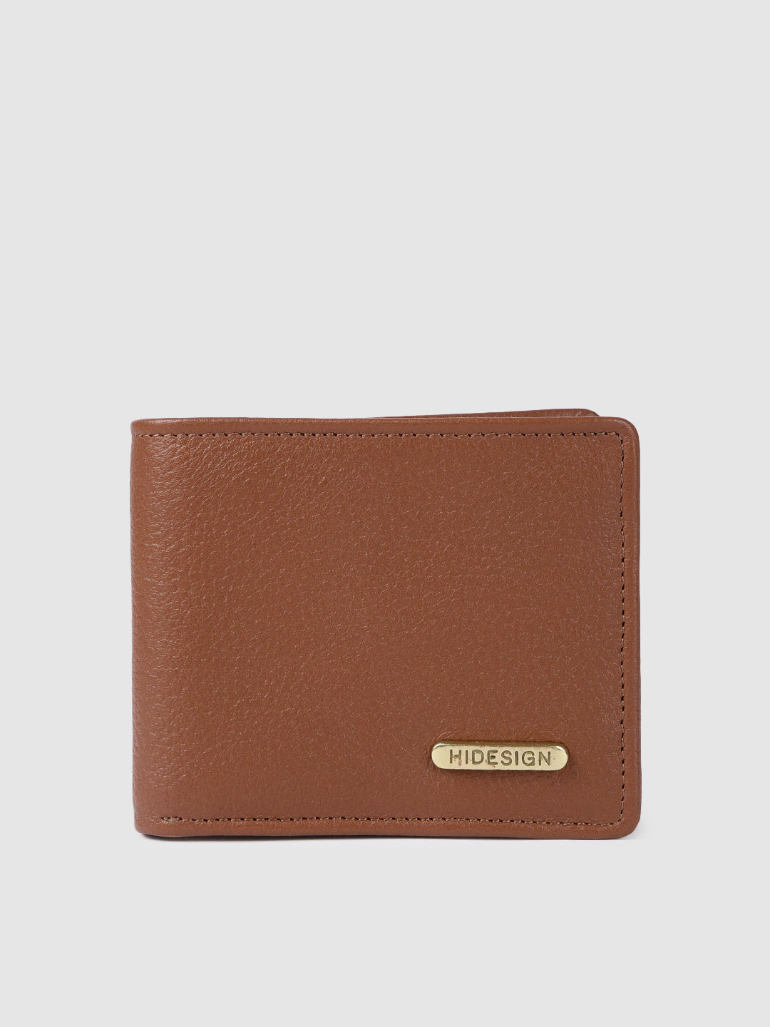 

Hidesign Men Tan Brown Leather Two Fold Wallet