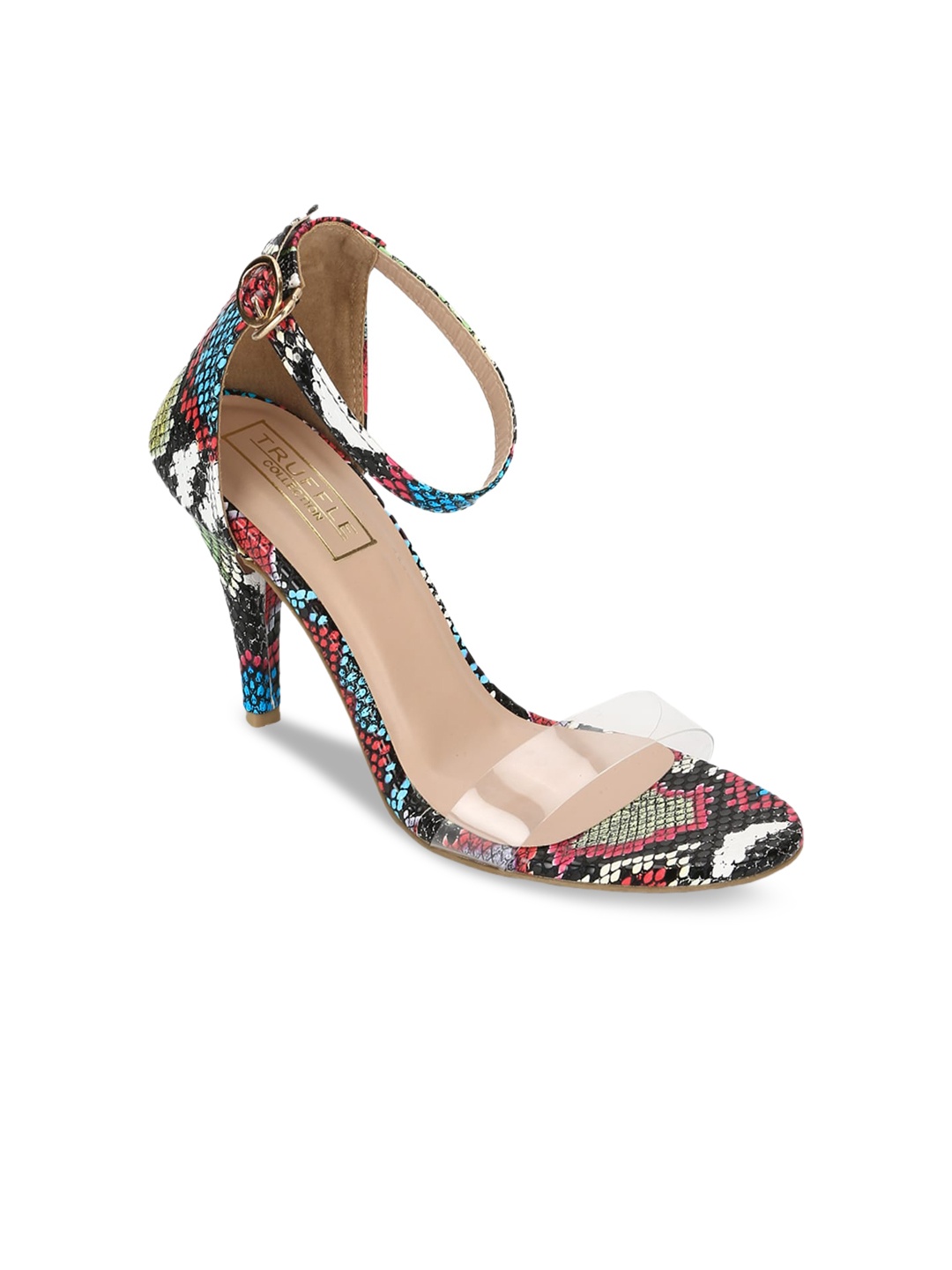 

Truffle Collection Women Multicoloured Printed Stiletto Heels, Multi