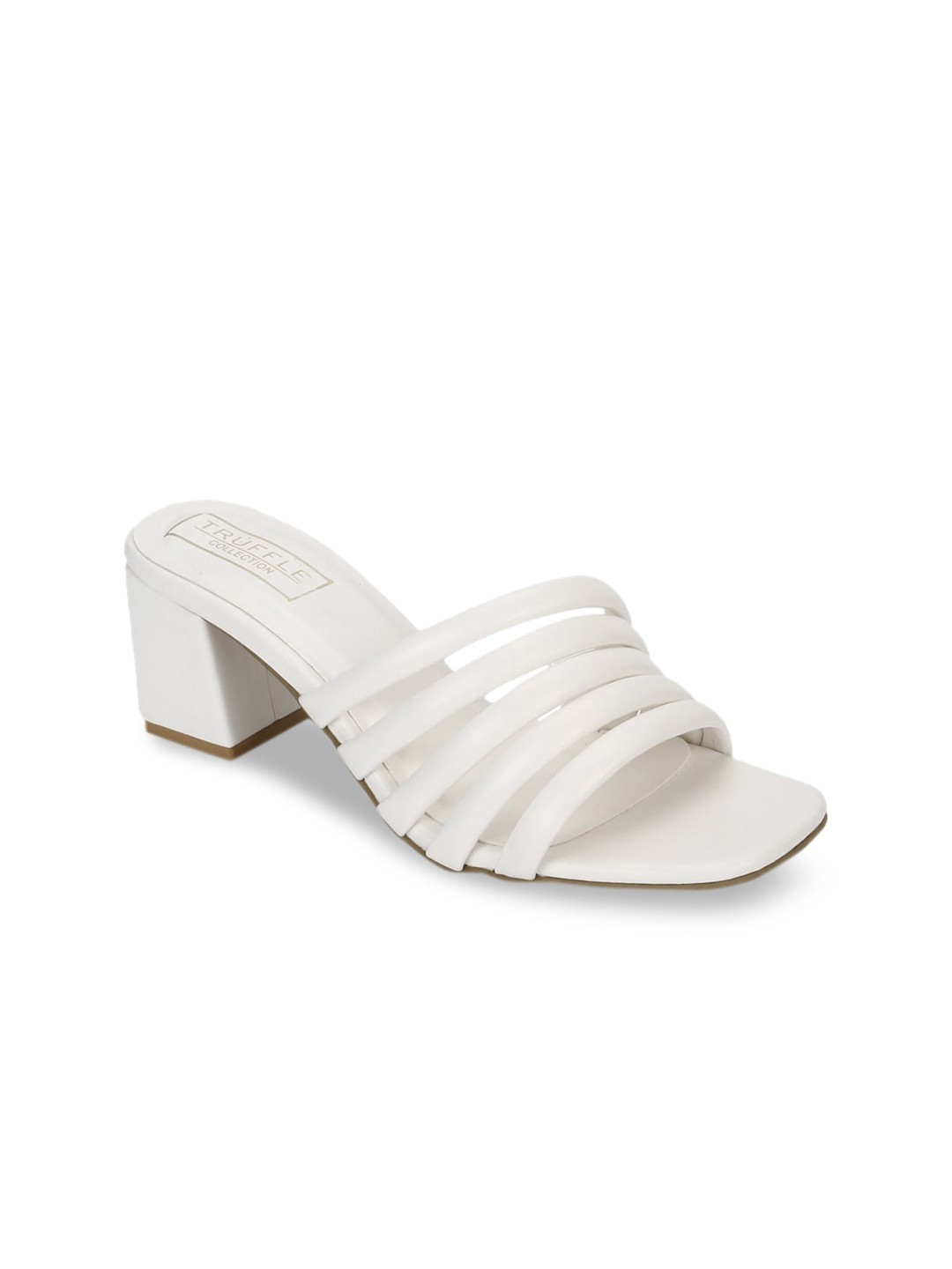 

Truffle Collection Women White Solid Block Heels