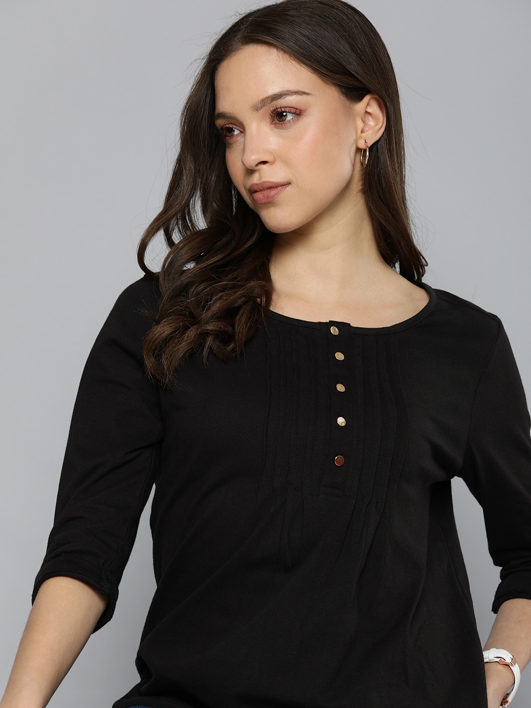 

Chemistry Women Black Solid Top