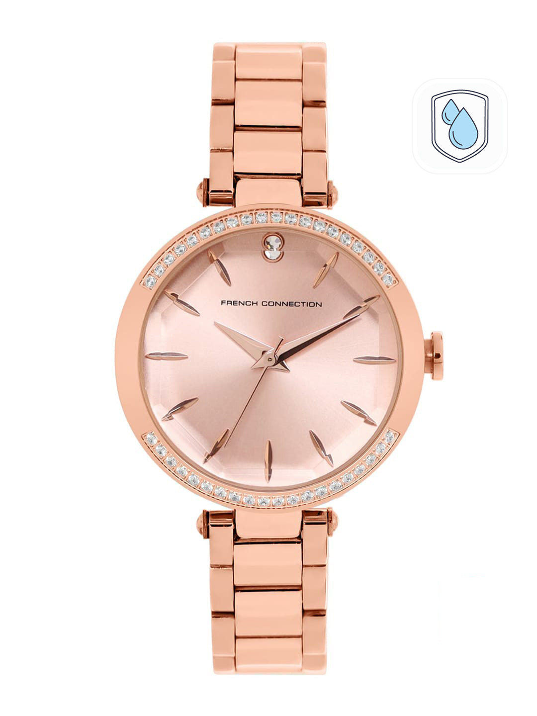 

French Connection Women Rose Gold-Toned Embellished Dial & Rose Gold Toned Watch FCP22RGM