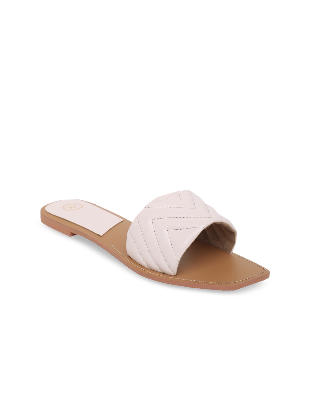 

20Dresses Women Off White Textured Open Toe Flats