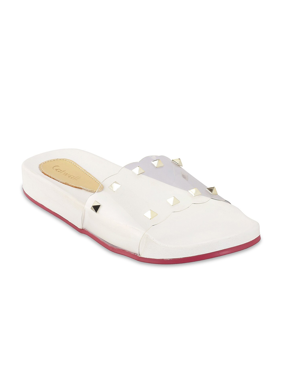 

Catwalk Women White Studded See-Through Open Toe Flats
