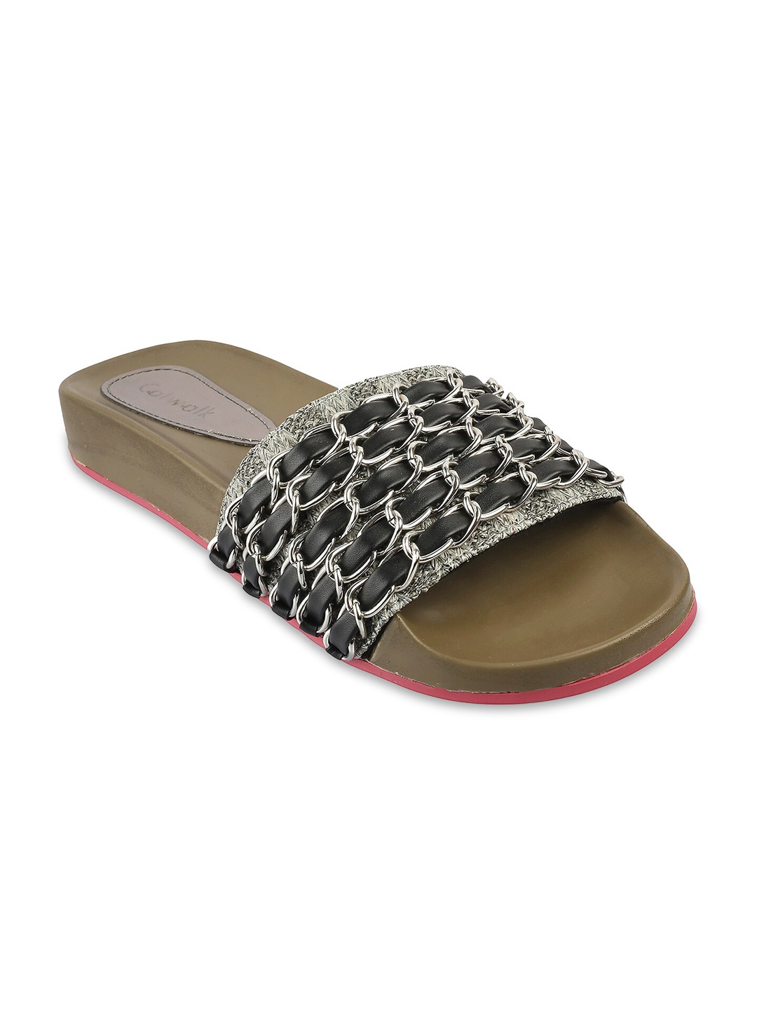 

Catwalk Women Black Chain Detail Open Toe Flats