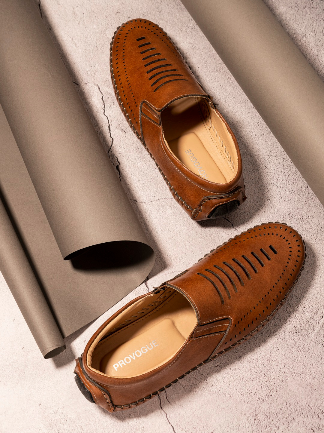 

Provogue Men Tan Ethnic Shoe-Style Sandals