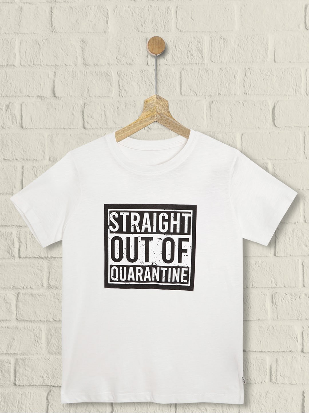 

UTH by Roadster Girls White & Black Pure Cotton Typography Print Monochrome T-shirt