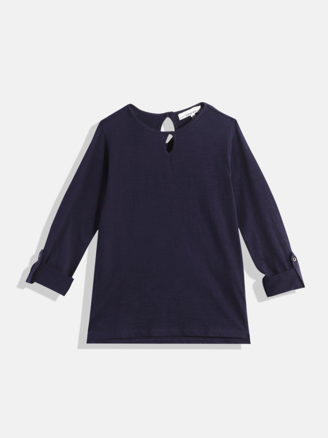 

UTH by Roadster Girls Navy Blue Solid Pure Cotton Top