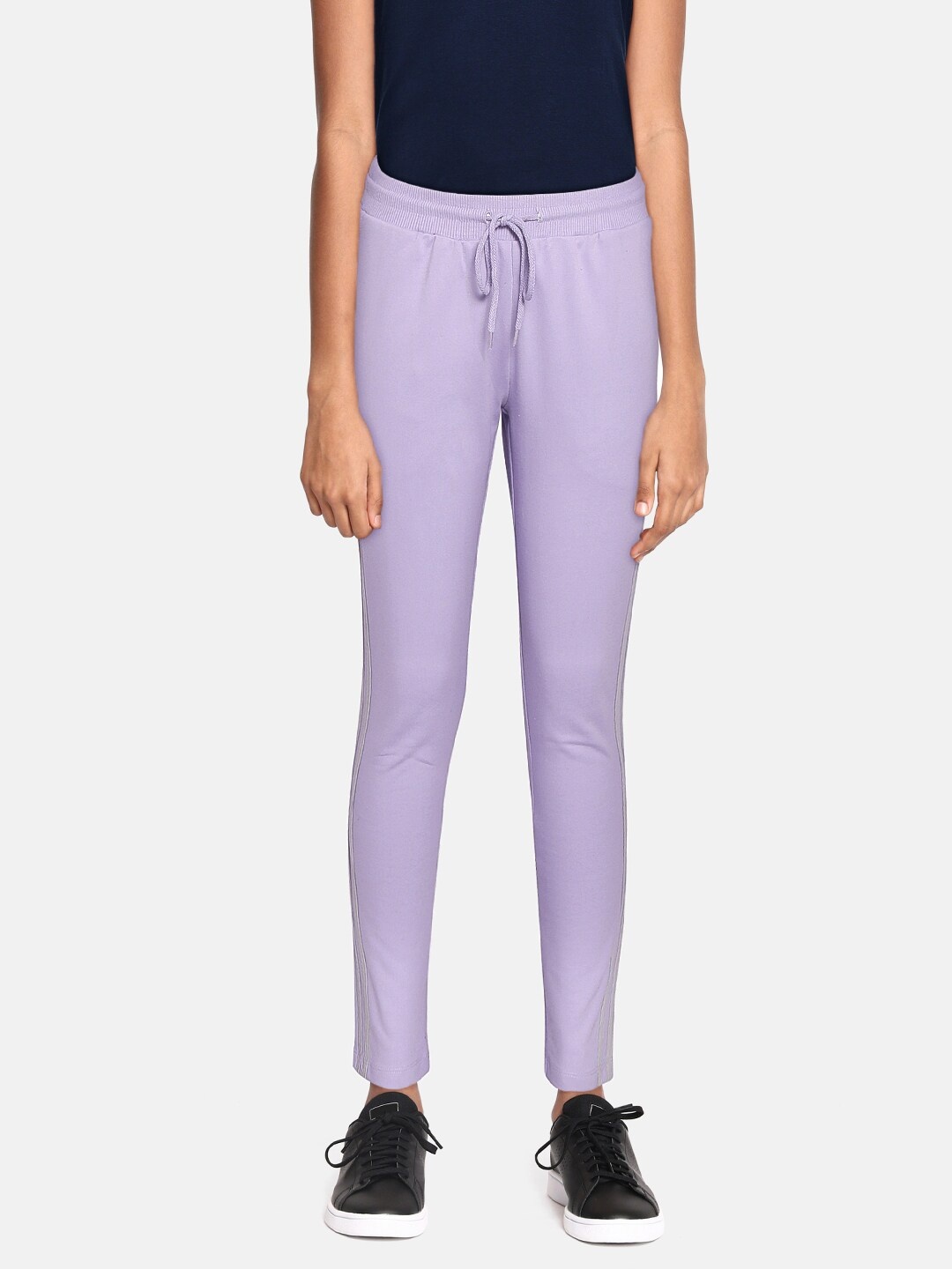 

UTH by Roadster Girls Lavender Solid Track Pants with Side Stripes