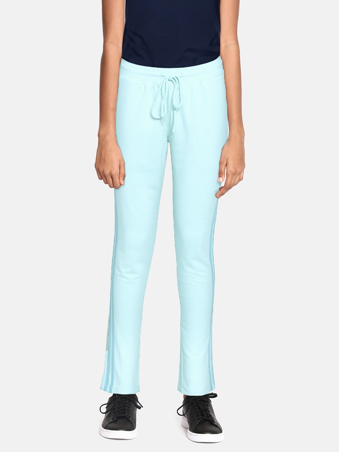

UTH by Roadster Girls Mint Green Solid Track Pants with Side Stripes