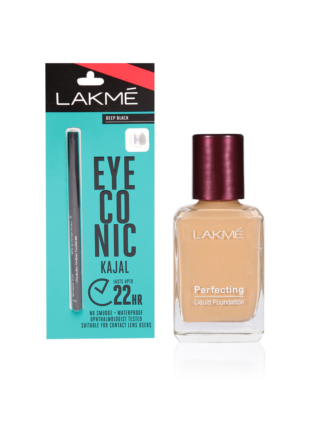 

Lakme Set of Perfecting Liquid Foundation & Eyeconic Kajal, Black