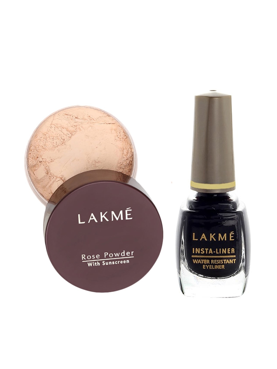 

Lakme Set of Insta Eye Liner & Face Powder with Sunscreen, Pink