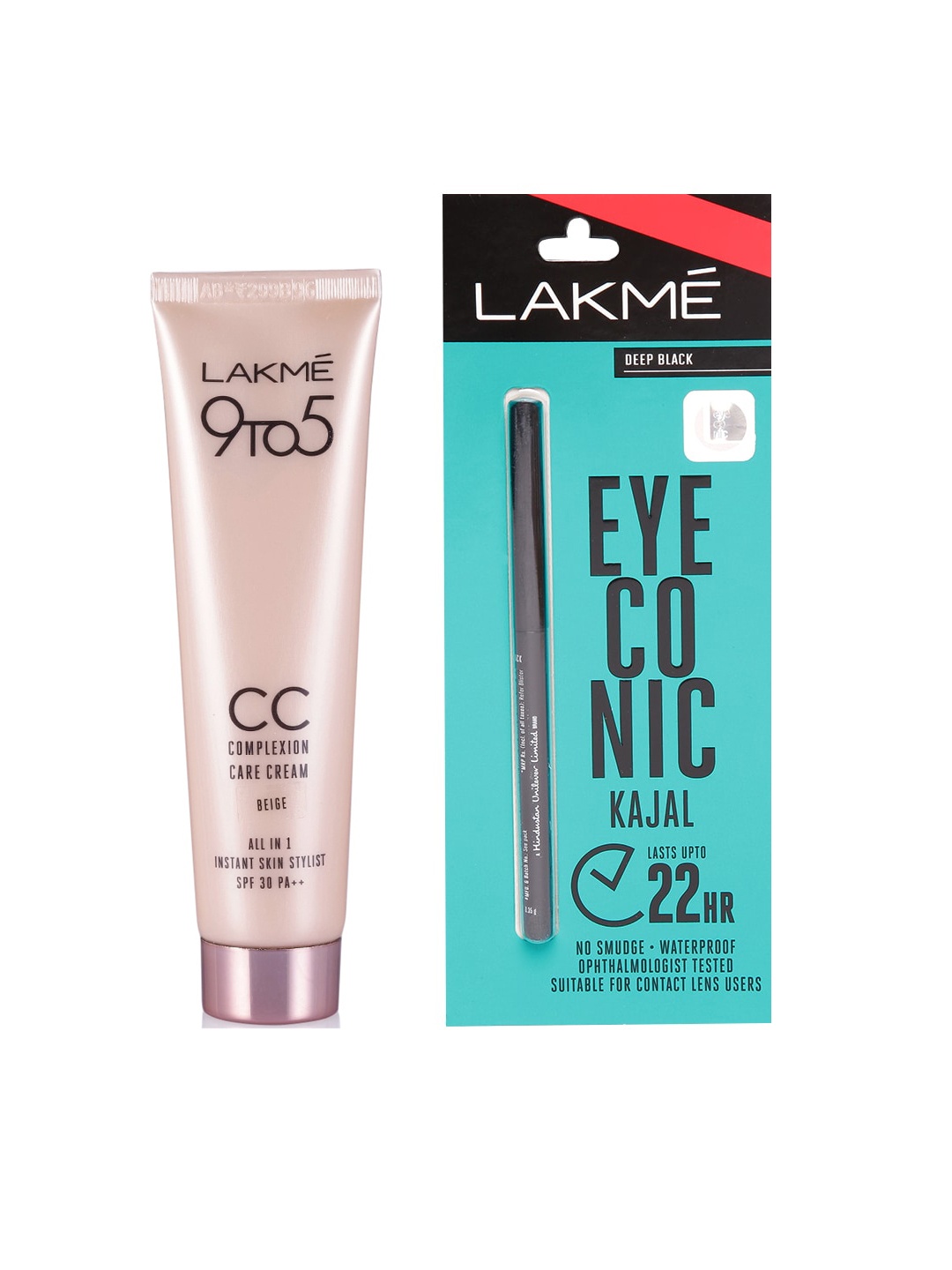 

Lakme Set of Eyeconic Kajal & Complexion Care CC Cream, Beige
